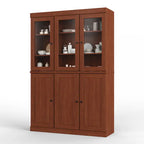 100% Solid Wood 48.5 China Pantry Cabinet with Solid or Clear Glass Doors and Adjustable Shelves - 48.5 x 71.5