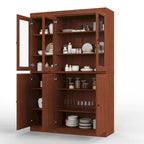 100% Solid Wood 48.5 China Pantry Cabinet with Solid or Clear Glass Doors and Adjustable Shelves - 48.5 x 71.5