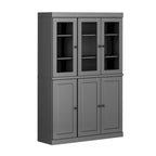 100% Solid Wood 48.5 China Pantry Cabinet with Solid or Clear Glass Doors and Adjustable Shelves - 48.5 x 71.5