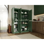 100% Solid Wood 48.5 China Pantry Cabinet with Solid or Clear Glass Doors and Adjustable Shelves - 48.5 x 71.5