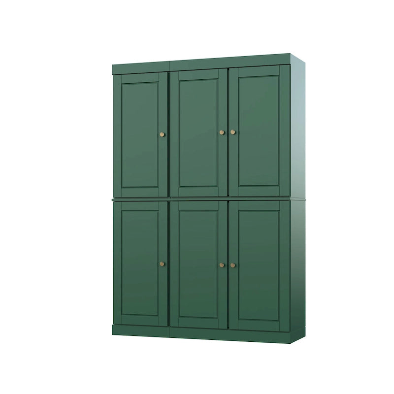 100% Solid Wood 48.5 China Pantry Cabinet with Solid or Clear Glass Doors and Adjustable Shelves - 48.5 x 71.5