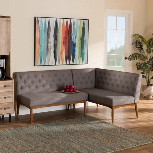 2-Piece Dining Nook Banquette Set, 74.4"W