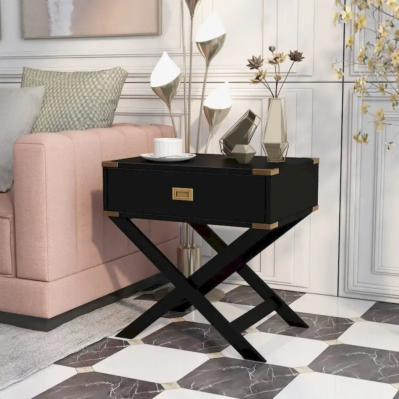 Yore Contemporary 24-inch Solid Wood 1-Drawer Side Table by 