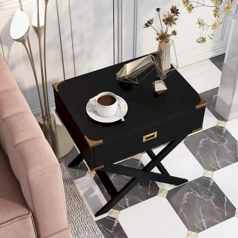 Yore Contemporary 24-inch Solid Wood 1-Drawer Side Table by