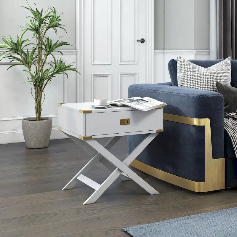 Yore Contemporary 24-inch Solid Wood 1-Drawer Side Table by