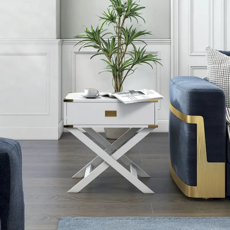 Yore Contemporary 24-inch Solid Wood 1-Drawer Side Table by