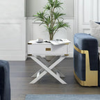 Yore Contemporary 24-inch Solid Wood 1-Drawer Side Table by