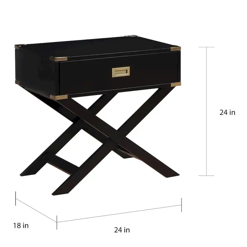 Yore Contemporary 24-inch Solid Wood 1-Drawer Side Table by