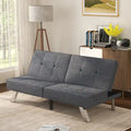 Modern Armless Loveseat Sofa Bed Chair Couch Wood Living Room with two Cushions