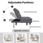 Modern Armless Loveseat Sofa Bed Chair Couch Wood Living Room with two Cushions