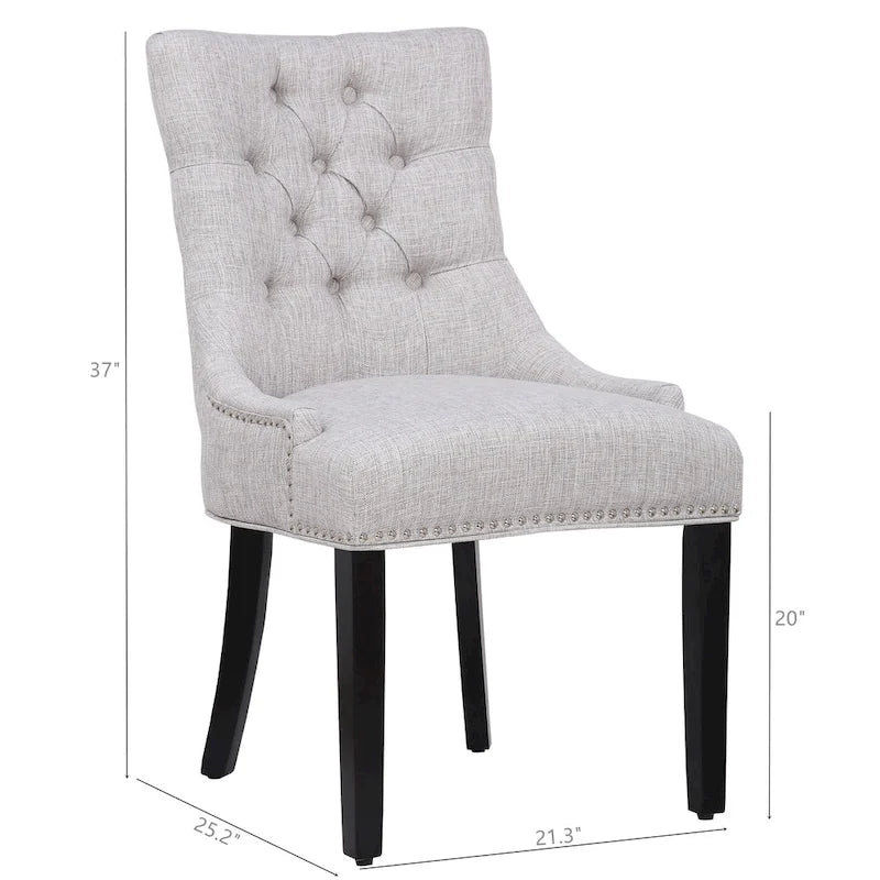 Grandview Tufted Upholstered Linen Fabric Dining Chair