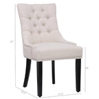 Grandview Tufted Upholstered Linen Fabric Dining Chair