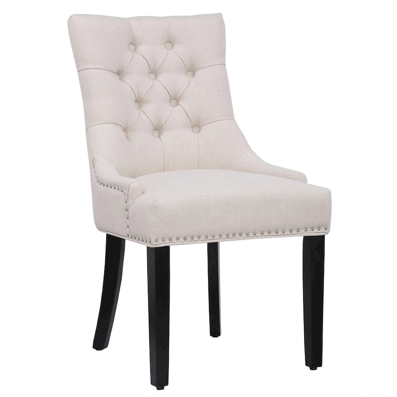 Grandview Tufted Upholstered Linen Fabric Dining Chair