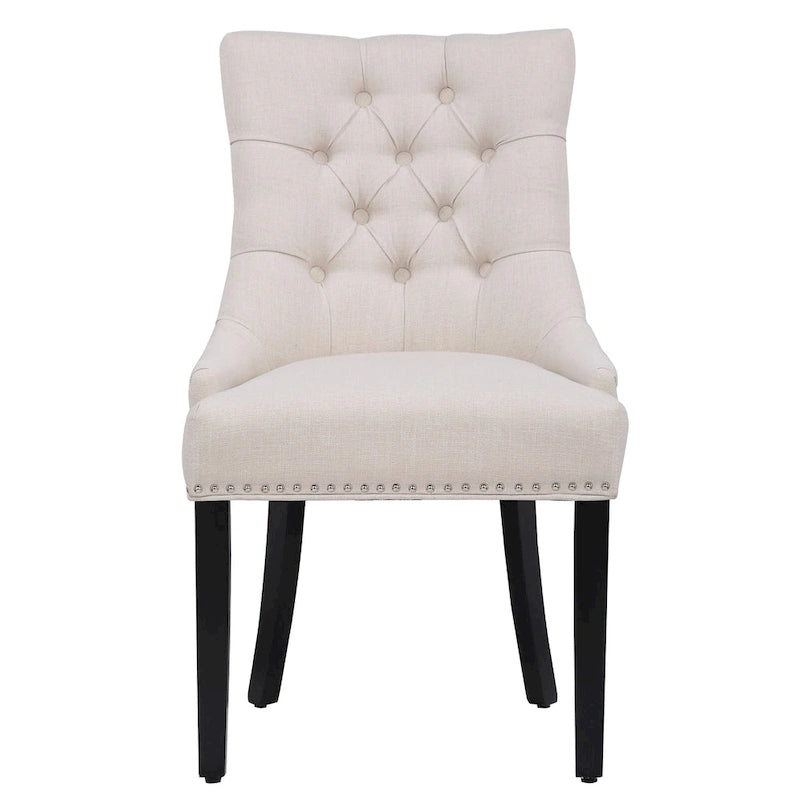 Grandview Tufted Upholstered Linen Fabric Dining Chair
