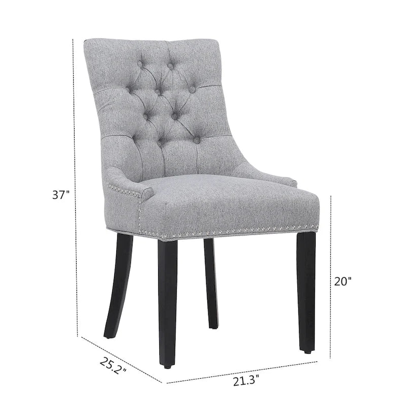 Grandview Tufted Upholstered Linen Fabric Dining Chair
