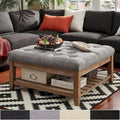Lennon Pine Planked Ottoman Coffee Table by  Artisan