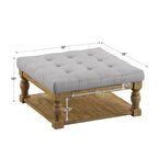 Pine Ottoman Coffee Table, 38"W x 38"D