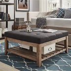 Pine Ottoman Coffee Table, 38"W x 38"D