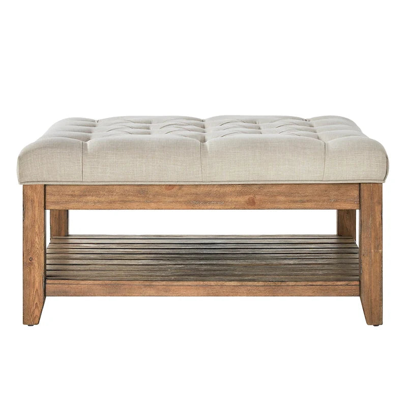 Pine Ottoman Coffee Table, 38"W x 38"D