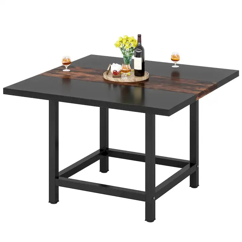 Rustic suqare dining kitchen room table for 4 dinner table for small space