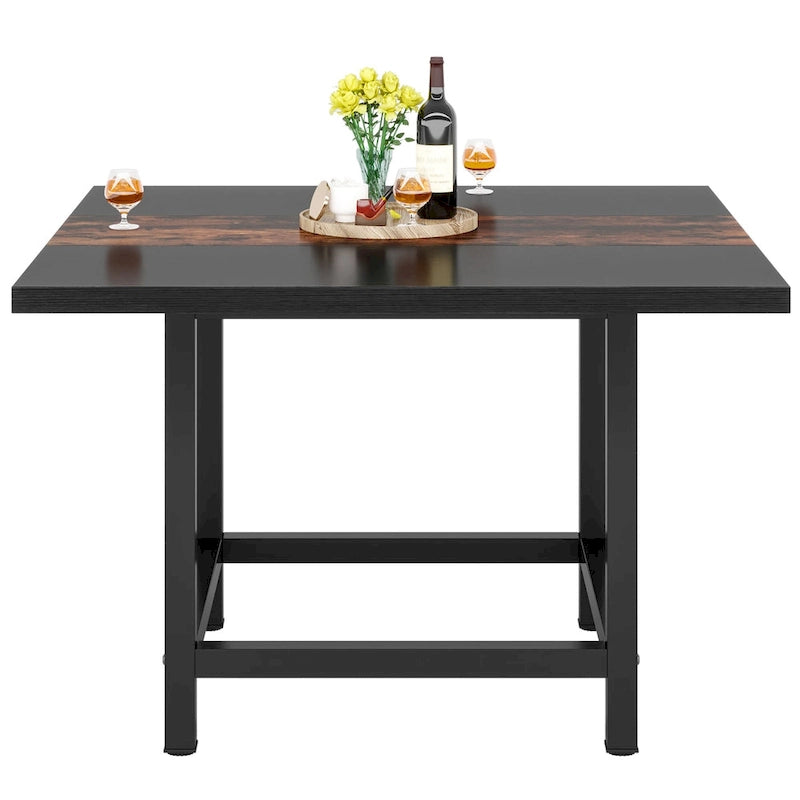 Rustic suqare dining kitchen room table for 4 dinner table for small space