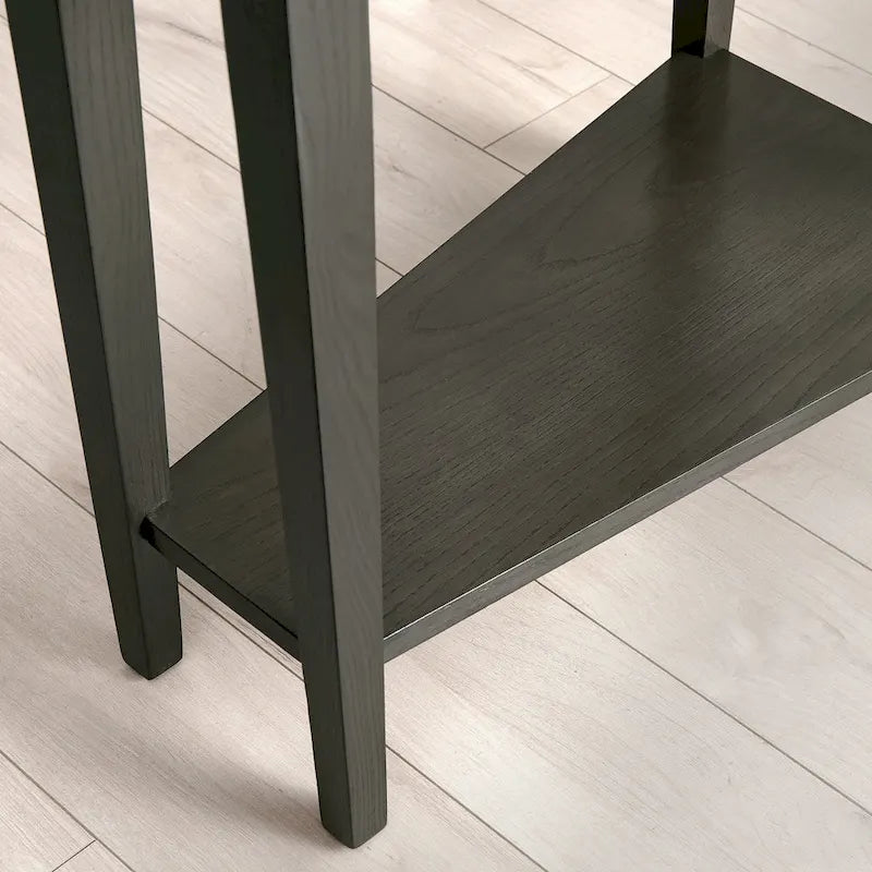 Teegan Solid Wood Recliner Wedge End Side Table with Shelf