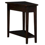 Teegan Solid Wood Recliner Wedge End Side Table with Shelf