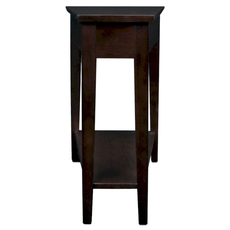 Teegan Solid Wood Recliner Wedge End Side Table with Shelf