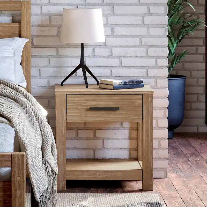 Loft Solid Wood 1-drawer Nightstand