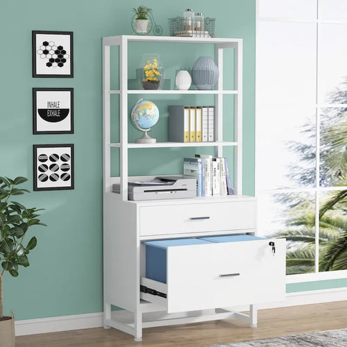2-Drawer File Cabinet Printer Stand with Lock, 29.52"L