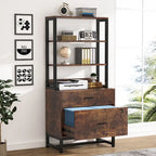 2-Drawer File Cabinet Printer Stand with Lock, 29.52"L