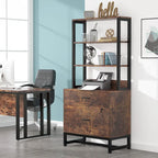2-Drawer File Cabinet Printer Stand with Lock, 29.52"L