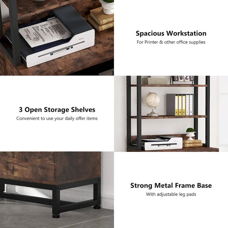 2-Drawer File Cabinet Printer Stand with Lock, 29.52"L