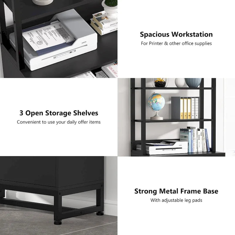 2-Drawer File Cabinet Printer Stand with Lock, 29.52"L