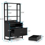 2-Drawer File Cabinet Printer Stand with Lock, 29.52"L