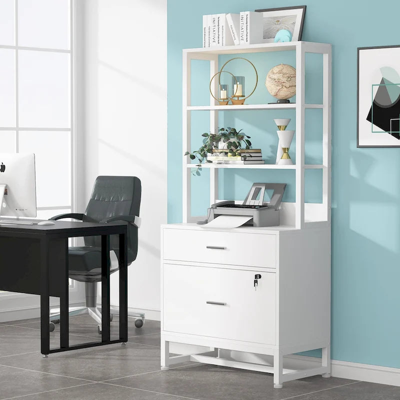 2-Drawer File Cabinet Printer Stand with Lock, 29.52"L