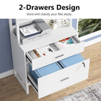 2-Drawer File Cabinet Printer Stand with Lock, 29.52"L