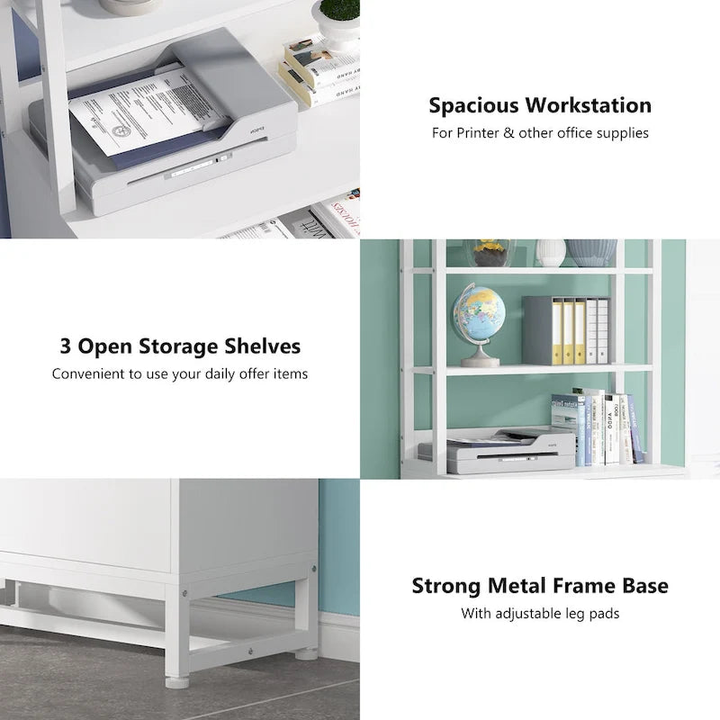 2-Drawer File Cabinet Printer Stand with Lock, 29.52"L