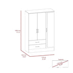 Mirrored Bedroom Armoire with 2 Cabinets and 2 Drawers, 47.2"W