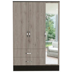 Mirrored Bedroom Armoire with 2 Cabinets and 2 Drawers, 47.2"W
