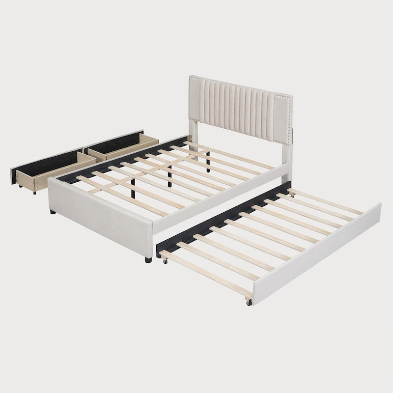 Full Bed with Twin Trundle, 79.9"L