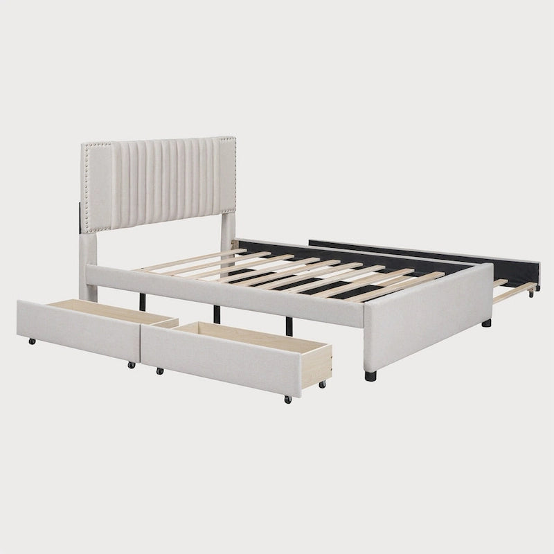 Full Bed with Twin Trundle, 79.9"L