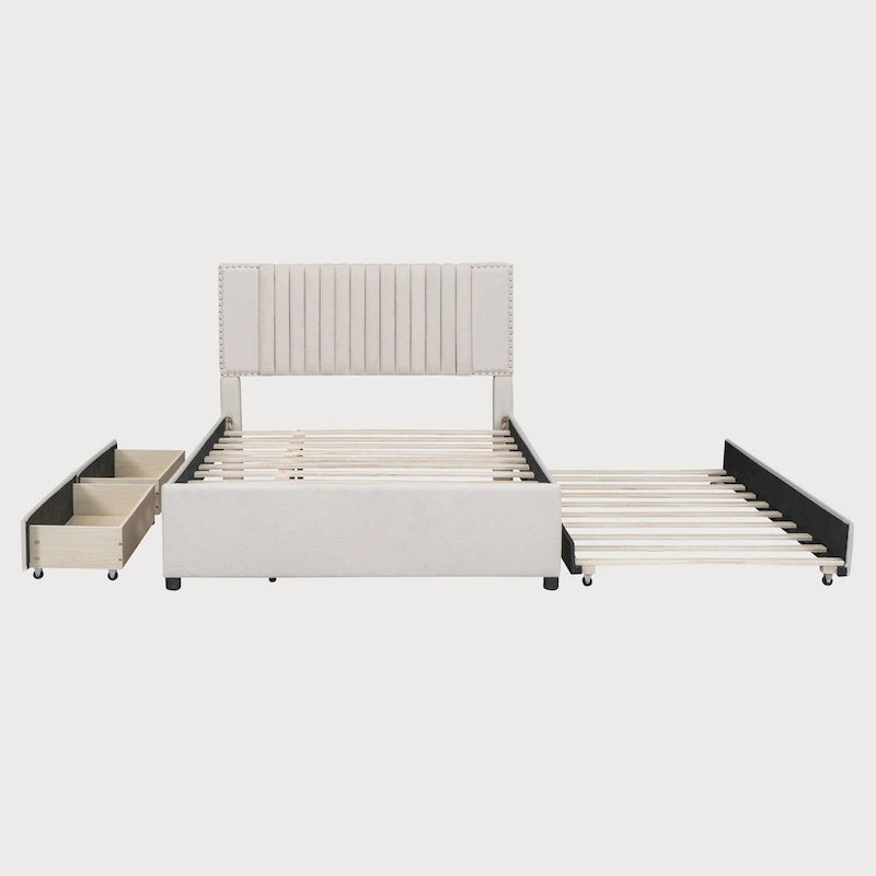 Full Bed with Twin Trundle, 79.9"L