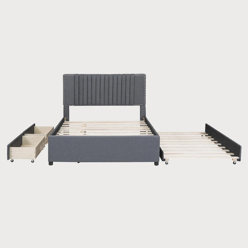 Full Bed with Twin Trundle, 79.9"L
