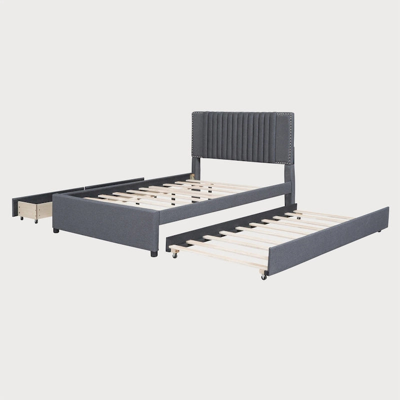 Full Bed with Twin Trundle, 79.9"L