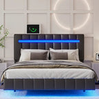 Floating Bed Frame with LED Lights, Full/Queen