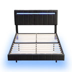Floating Bed Frame with LED Lights, Full/Queen