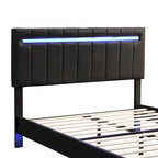 Floating Bed Frame with LED Lights, Full/Queen