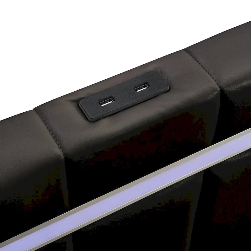 Floating Bed Frame with LED Lights, Full/Queen