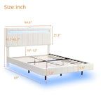 Floating Bed Frame with LED Lights, Full/Queen